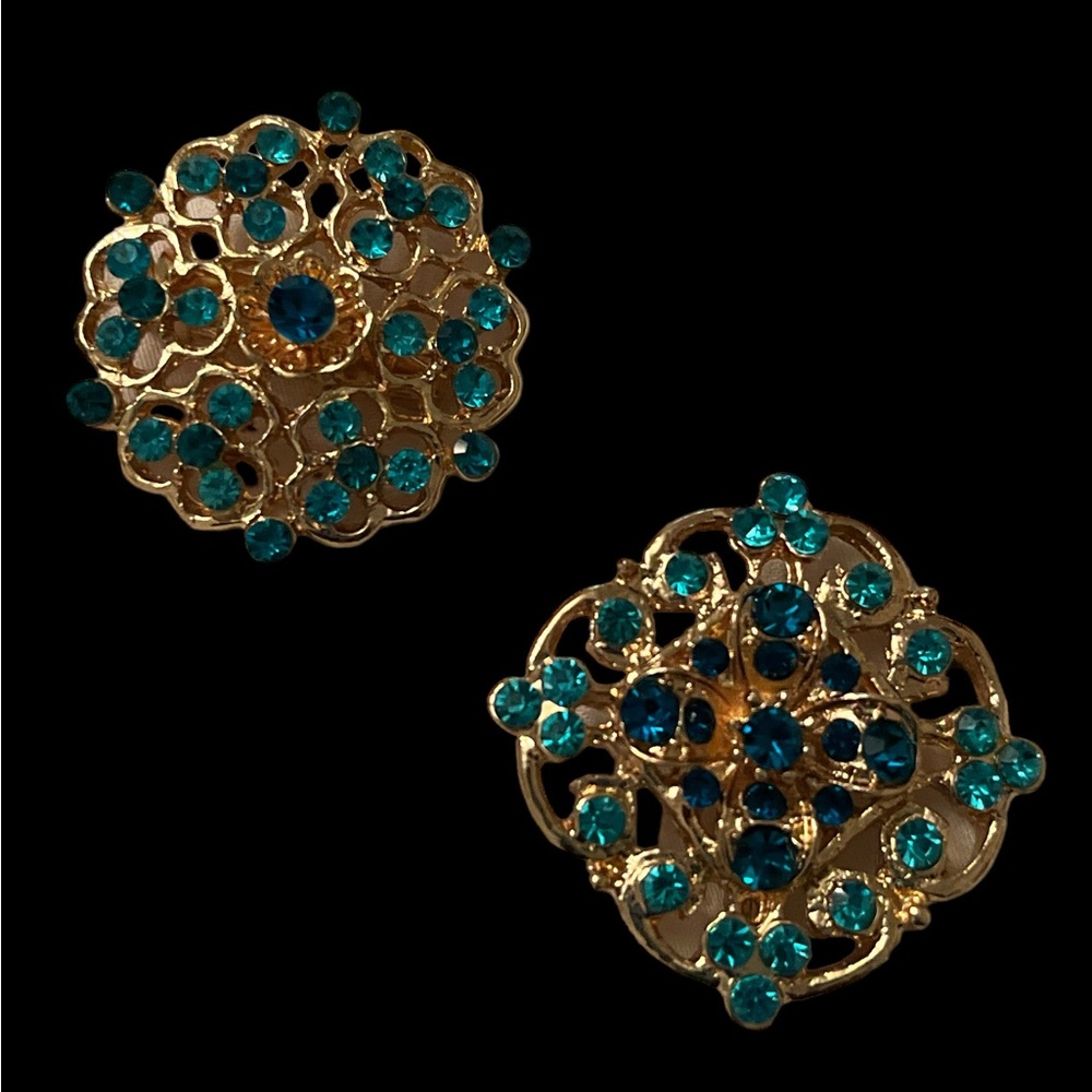 2pcs Vintage Brooches - Round / Diamond-Square Shaped
